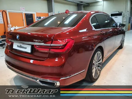 인천랩핑 BMW 740Li 화이트 필름 제거 ▶ 캔디다크레드 자동차랩핑 재시공 / 인천 서구