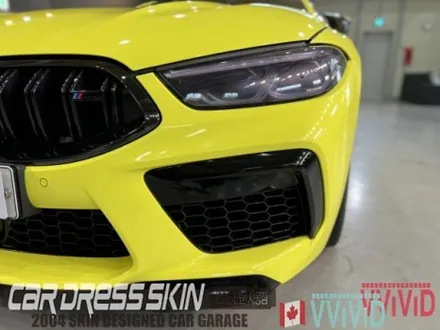 랩핑 재시공? BMW M8 기존 랩핑지 캔디레드를 제거 후 엠블런스옐로우 전체랩핑 재시공 인천 M8랩핑 / 인천 서구 가좌동