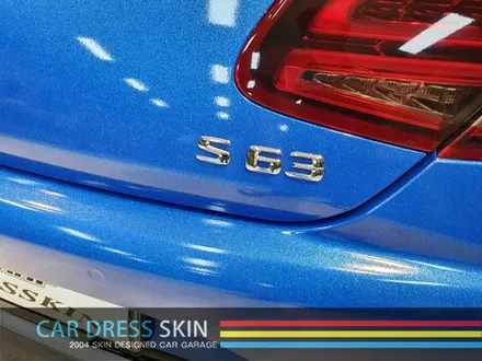 벤츠 S63AMG 랩핑 재시공 다이아몬드블루 카스킨 + 미들블랙라이트필름 / 인천 서구