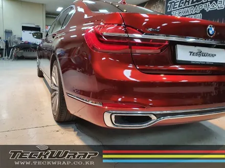인천랩핑 BMW 740Li 화이트 필름 제거 ▶ 캔디다크레드 자동차랩핑 재시공 / 인천 서구