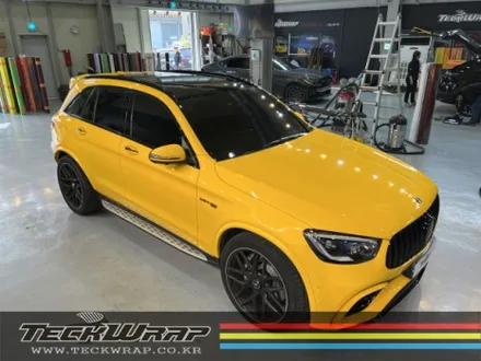 벤츠 GLC63AMG \'BRABUS\' 썬플라워옐로우 전체랩핑 + 크롬딜리트 인천랩핑 카드레스스킨 / 인천 서구