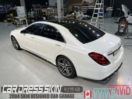 진주색의 화이트랩핑 벤츠 S63AMG 고급스러운 화이트펄 전체랩핑 / 인천 서구 가좌동