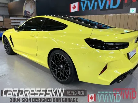 랩핑 재시공? BMW M8 기존 랩핑지 캔디레드를 제거 후 엠블런스옐로우 전체랩핑 재시공 인천 M8랩핑 / 인천 서구 가좌동