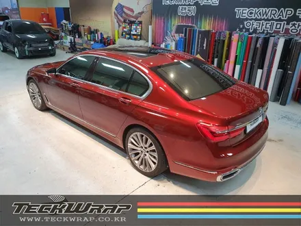 인천랩핑 BMW 740Li 화이트 필름 제거 ▶ 캔디다크레드 자동차랩핑 재시공 / 인천 서구