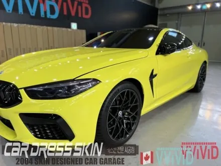 랩핑 재시공? BMW M8 기존 랩핑지 캔디레드를 제거 후 엠블런스옐로우 전체랩핑 재시공 인천 M8랩핑 / 인천 서구 가좌동