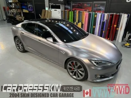 테슬라S P100D 튜닝/랩핑 \'무광건스모그그레이\' 무광크롬 전체랩핑 TeckWrap 택랩랩핑 / 인천 서구 가좌동