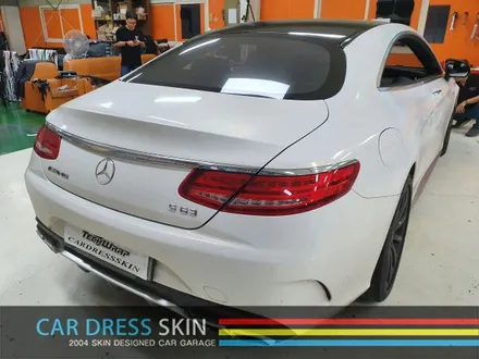 벤츠 S63AMG 랩핑 재시공 다이아몬드블루 카스킨 + 미들블랙라이트필름 / 인천 서구