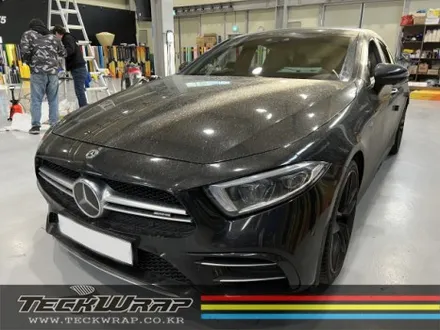 마테호른화이트 무광화이트/반무광화이트 랩핑 벤츠 CLS53AMG 사틴화이트 전체랩핑 / 인천 서구