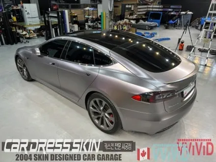 테슬라S P100D 튜닝/랩핑 \'무광건스모그그레이\' 무광크롬 전체랩핑 TeckWrap 택랩랩핑 / 인천 서구 가좌동