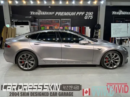 테슬라S P100D 튜닝/랩핑 \'무광건스모그그레이\' 무광크롬 전체랩핑 TeckWrap 택랩랩핑 / 인천 서구 가좌동