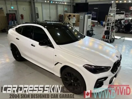 BMW X6(G06) 무광화이트 \'사틴화이트\' 크롬딜리트 전체랩핑 + 라이트필름 / 인천 서구 가좌동