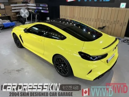 랩핑 재시공? BMW M8 기존 랩핑지 캔디레드를 제거 후 엠블런스옐로우 전체랩핑 재시공 인천 M8랩핑 / 인천 서구 가좌동