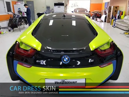 BMW i8 캔디옐로우형광 카스킨 X 카드레스스킨 / 인천 서구