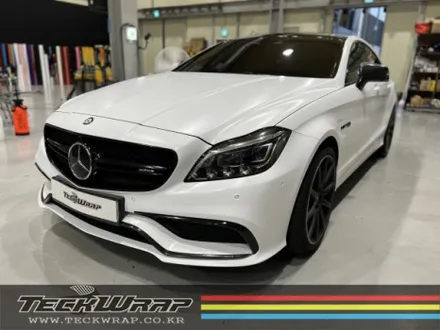 랩핑지 관리가 편한 택랩 사틴화이트(마테호른화이트) 벤츠 CLS63AMG 전체랩핑 / 인천 서구