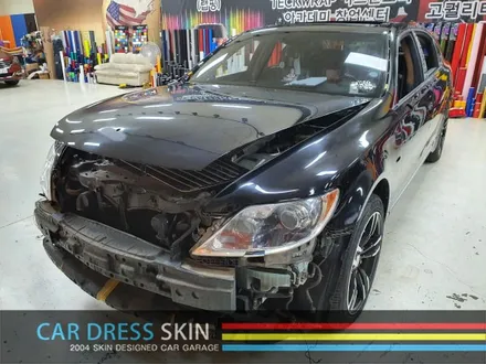 렉서스 LS600h 사틴블랙 (에이버리) 자동차 전체 래핑 / 인천 서구
