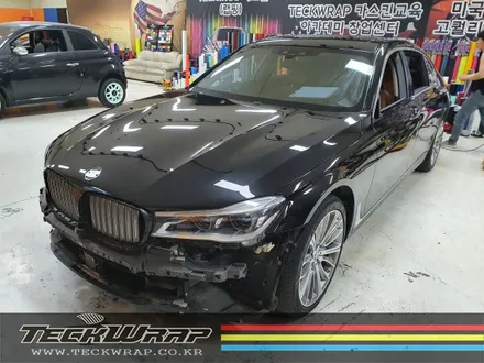 인천랩핑 BMW 740Li 화이트 필름 제거 ▶ 캔디다크레드 자동차랩핑 재시공 / 인천 서구