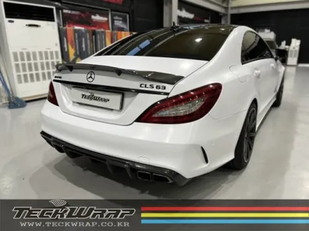 랩핑지 관리가 편한 택랩 사틴화이트(마테호른화이트) 벤츠 CLS63AMG 전체랩핑 / 인천 서구