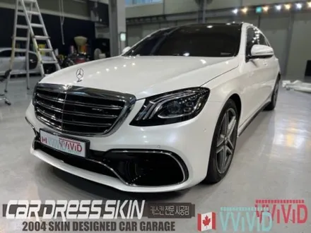 진주색의 화이트랩핑 벤츠 S63AMG 고급스러운 화이트펄 전체랩핑 / 인천 서구 가좌동