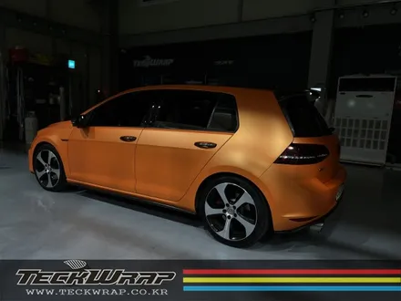 오렌지 무광크롬랩핑 골프 GTI 인천자동차랩핑 / 인천 서구