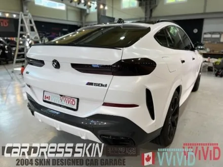 BMW X6(G06) 무광화이트 \'사틴화이트\' 크롬딜리트 전체랩핑 + 라이트필름 / 인천 서구 가좌동