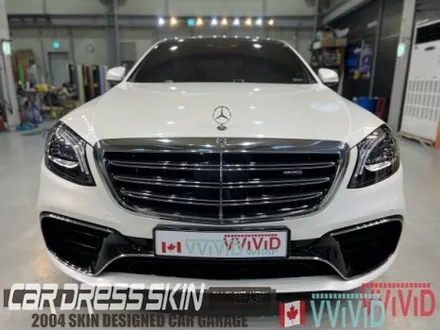 진주색의 화이트랩핑 벤츠 S63AMG 고급스러운 화이트펄 전체랩핑 / 인천 서구 가좌동