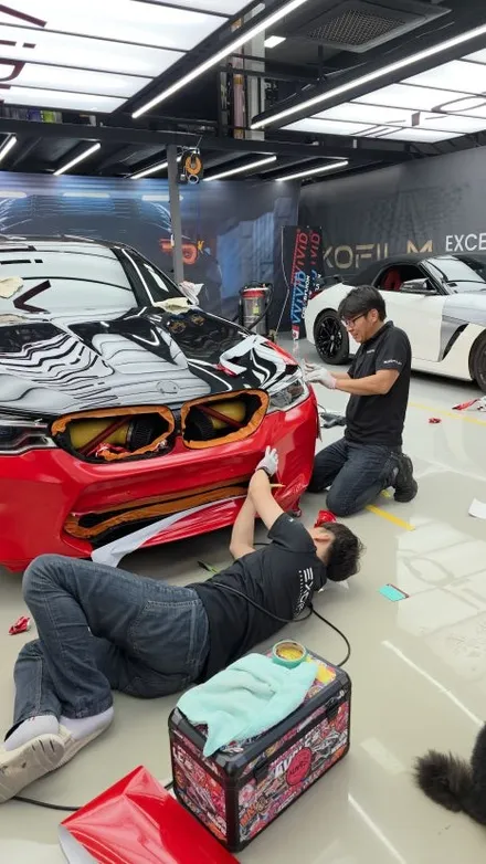 인천전체랩핑 BMW M5전체랩핑,블랙을 벗고 레드를 입다 / 인천 서구 가좌동