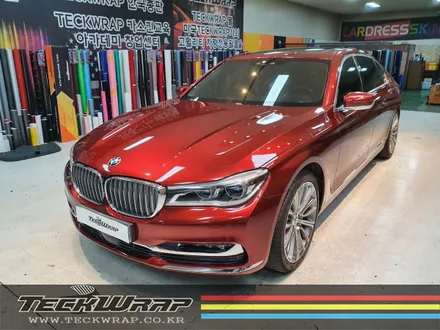 인천랩핑 BMW 740Li 화이트 필름 제거 ▶ 캔디다크레드 자동차랩핑 재시공 / 인천 서구