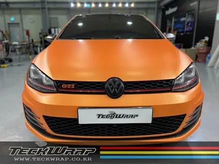 오렌지 무광크롬랩핑 골프 GTI 인천자동차랩핑 / 인천 서구