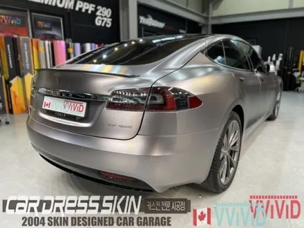 테슬라S P100D 튜닝/랩핑 \'무광건스모그그레이\' 무광크롬 전체랩핑 TeckWrap 택랩랩핑 / 인천 서구 가좌동