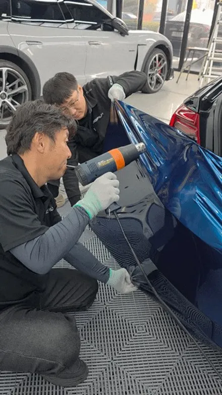 그랜저ig전체랩핑 \'다크블루메탈릭\' 시공으로 중고차이미지 지우기 / 인천 서구 가좌동