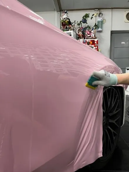 벤츠 S450d 택랩 고광택 밀레니얼 핑크(millennial pink) 전체 랩핑 대전 카드레스스킨 / 대전 중구 산성동