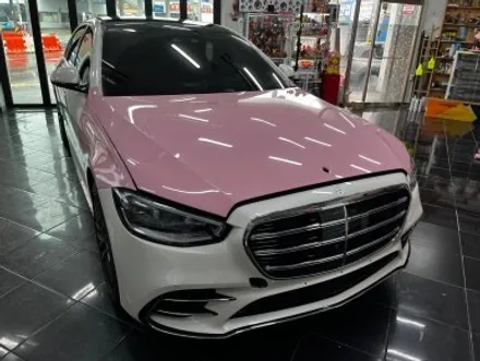 벤츠 S450d 택랩 고광택 밀레니얼 핑크(millennial pink) 전체 랩핑 대전 카드레스스킨 / 대전 중구 산성동