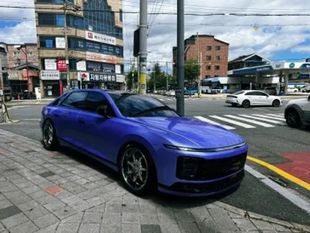 대전 튜닝 택시 연보라색 고광택 랩핑,크롬죽이기 시공 에어댐 랩핑 장착 카드레스스킨 / 대전 중구 산성동