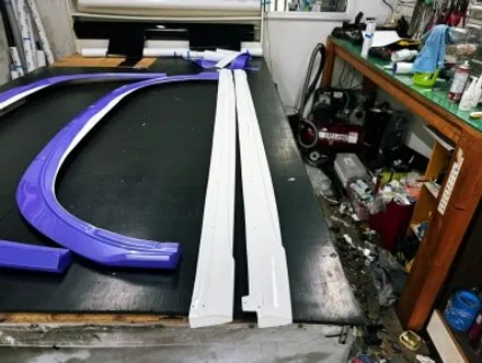 대전 튜닝 택시 연보라색 고광택 랩핑,크롬죽이기 시공 에어댐 랩핑 장착 카드레스스킨 / 대전 중구 산성동