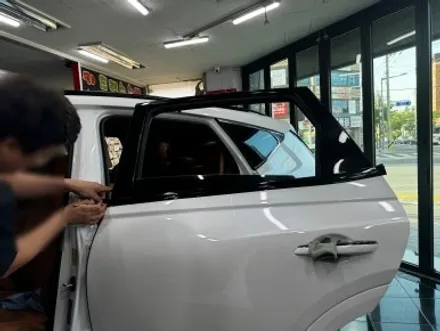 재네시스 GV80 루프스킨, 크롬죽이기(크롬딜리트) 작업 시공기 대전 카드레스스킨 / 대전 중구 산성동