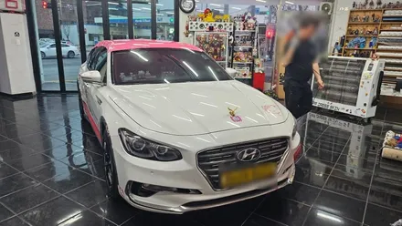 그랜저ig 개인택시 루프스킨 랩핑 3m2080 핑크 시공 / 대전 중구 산성동