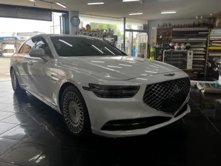 재네시스 g90 사고 수리 전체 랩핑 3m 화이트 골드 대전 카드레스스킨 / 대전 중구 산성동