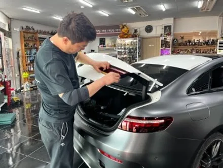 벤츠 AMG CLE 53 3M 사틴 다크 그레이 전체 랩핑 대전 카드레스스킨 / 대전 중구 산성동