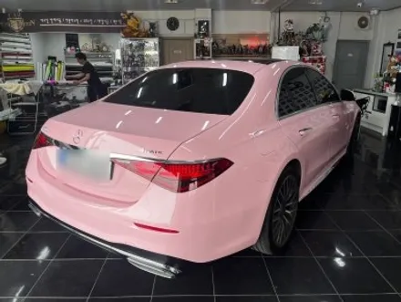 벤츠 S450d 택랩 고광택 밀레니얼 핑크(millennial pink) 전체 랩핑 대전 카드레스스킨 / 대전 중구 산성동