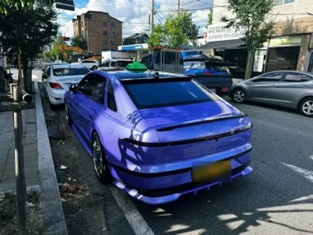 대전 튜닝 택시 연보라색 고광택 랩핑,크롬죽이기 시공 에어댐 랩핑 장착 카드레스스킨 / 대전 중구 산성동