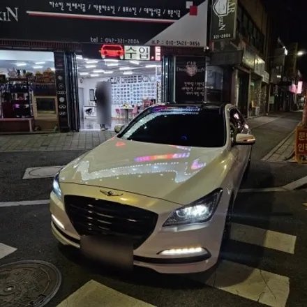 재네시스 G80 3M 화이트 골드 전체랩핑&크롬죽이기로 다시 태어나다. [대전 카드레스스킨] / 대전 중구 산성동