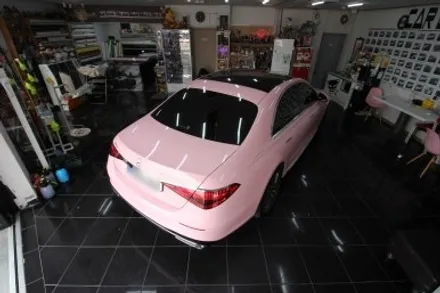 벤츠 S450d 택랩 고광택 밀레니얼 핑크(millennial pink) 전체 랩핑 대전 카드레스스킨 / 대전 중구 산성동
