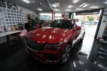 재네시스 gv80 쿠페 3m 고광택 시멘트 색상 전체 랩핑 대전 카드레스스킨 / 대전 중구 산성동