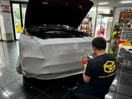 재네시스 gv80 쿠페 3m 고광택 시멘트 색상 전체 랩핑 대전 카드레스스킨 / 대전 중구 산성동