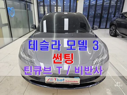 평택 오산 테슬라 모델3 하이랜드 그레이 썬팅 가성비 있는 틴큐브 T PLUS 틴팅 완료!! / 평택시 진위면