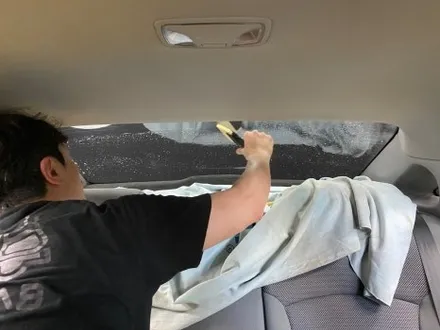 울산썬팅업체 Yf쏘나타 변색 심한 필름 재시공 깔끔하게 마무리 해드렸습니다! / 울산광역시 울주군