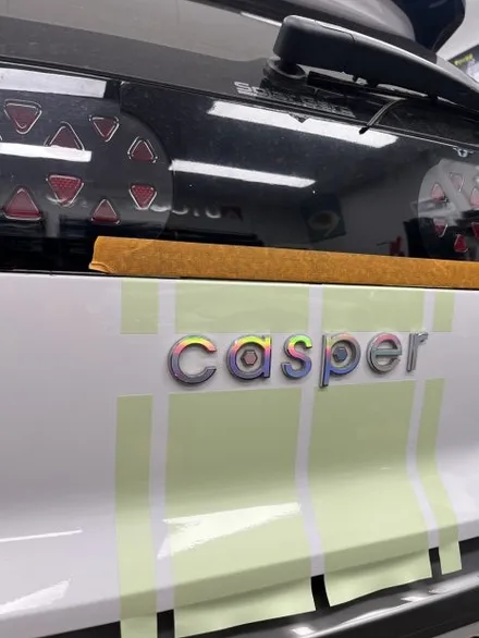 온산 캐스퍼 고광택 라인 랩핑 | 🚙 사고 후 더 예뻐진 캐스퍼! 라임 컬러로 새롭게 변신💓 / 울산광역시 울주군