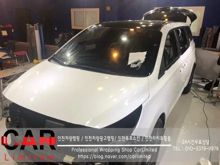 자동차랩핑#12 카니발 - 유광 화이트 풀랩핑 및 블루크롬 부분랩핑 시공 / Professional Wrapping Shop CAR Limited / 인천 남동구 구월동