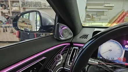 2021 벤츠 W223 마이바흐 S580 4D부메스터 전동트위터와 루프(천장)부메스터 스피커 무드등 설치하기 / 대전 대덕