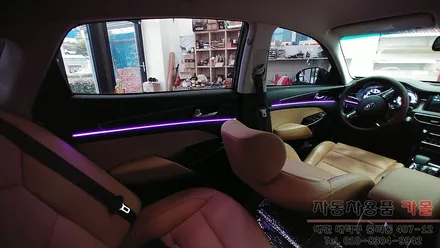 대전 K7프리미어 순정 엠비언트 없는 차량에 비노출 DMX엠비언트시공과 순정네비 활성화로 연동되게 작업 / 대전 대덕